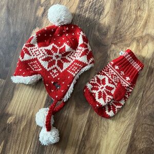 Abercrombie & Fitch Winter Hat & Matching Mittens